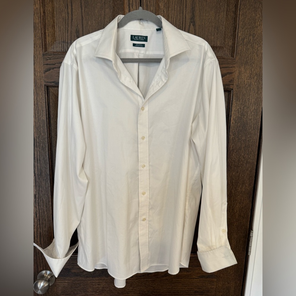 Ralph Lauren White Dress Button Down Shirt Men’s Unisex XL 17.5 neck